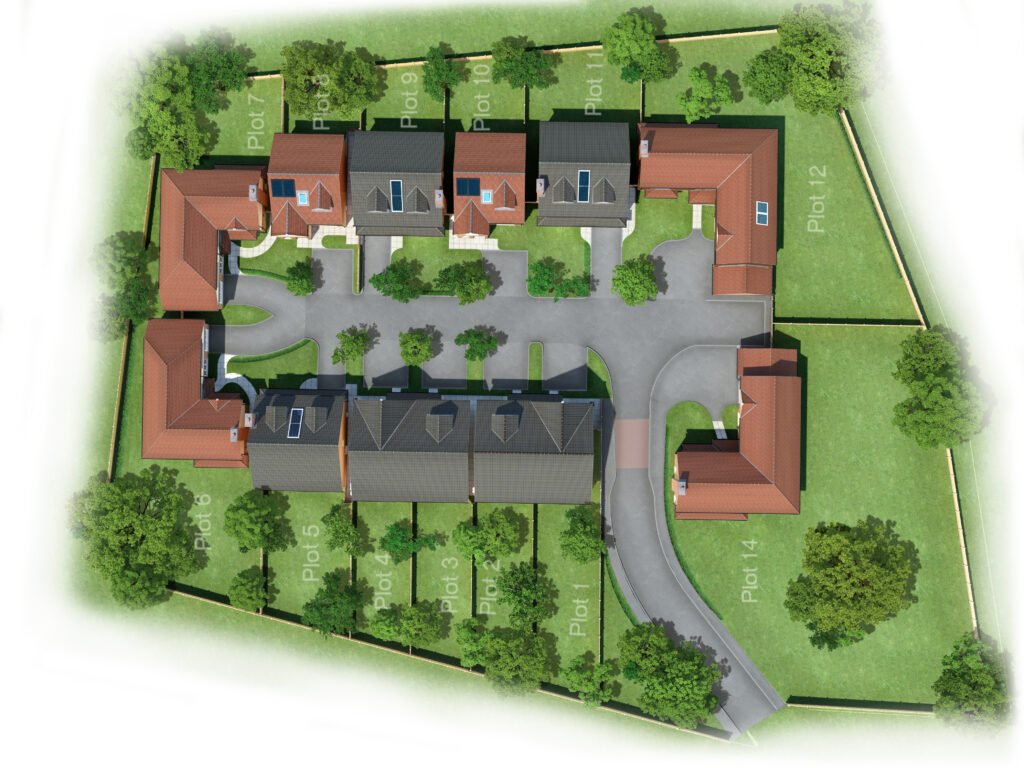 Top Down 3D Plan Residential Plot Layout CGI