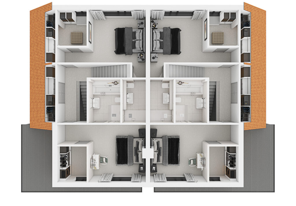 CGI floor plans - overhead view