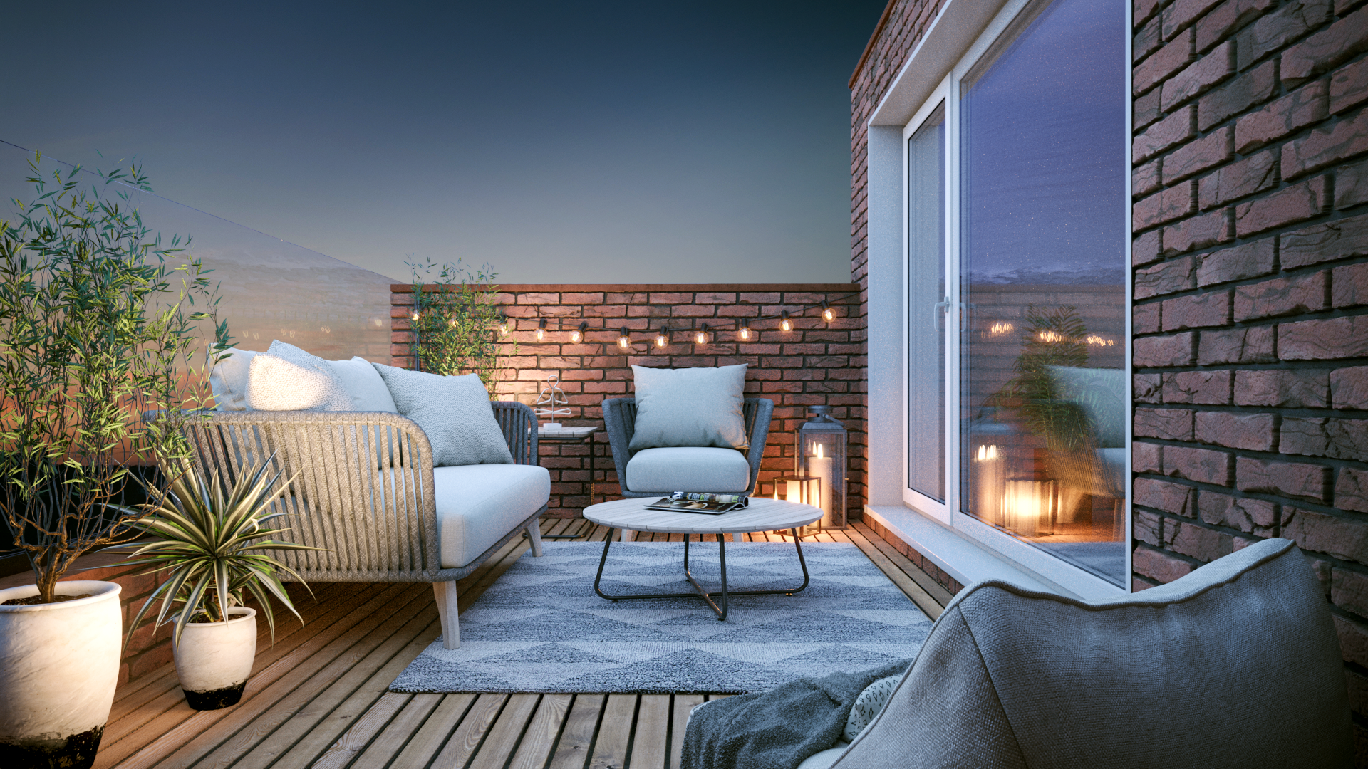 Designer balcony CGI