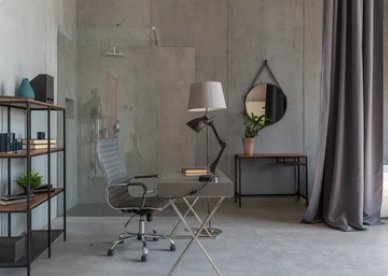 Functional design room in shades of grey