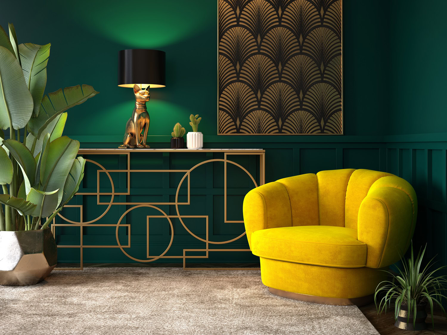 Art Deco Living room style CGI