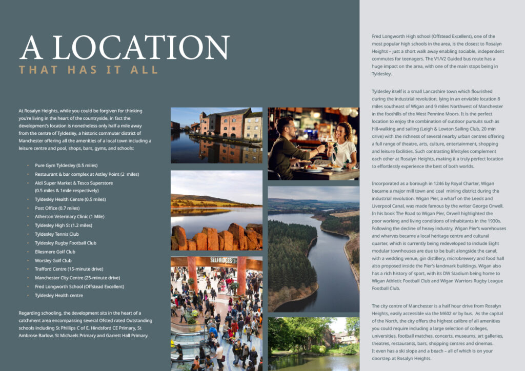 Property Brochure example showing information about the location