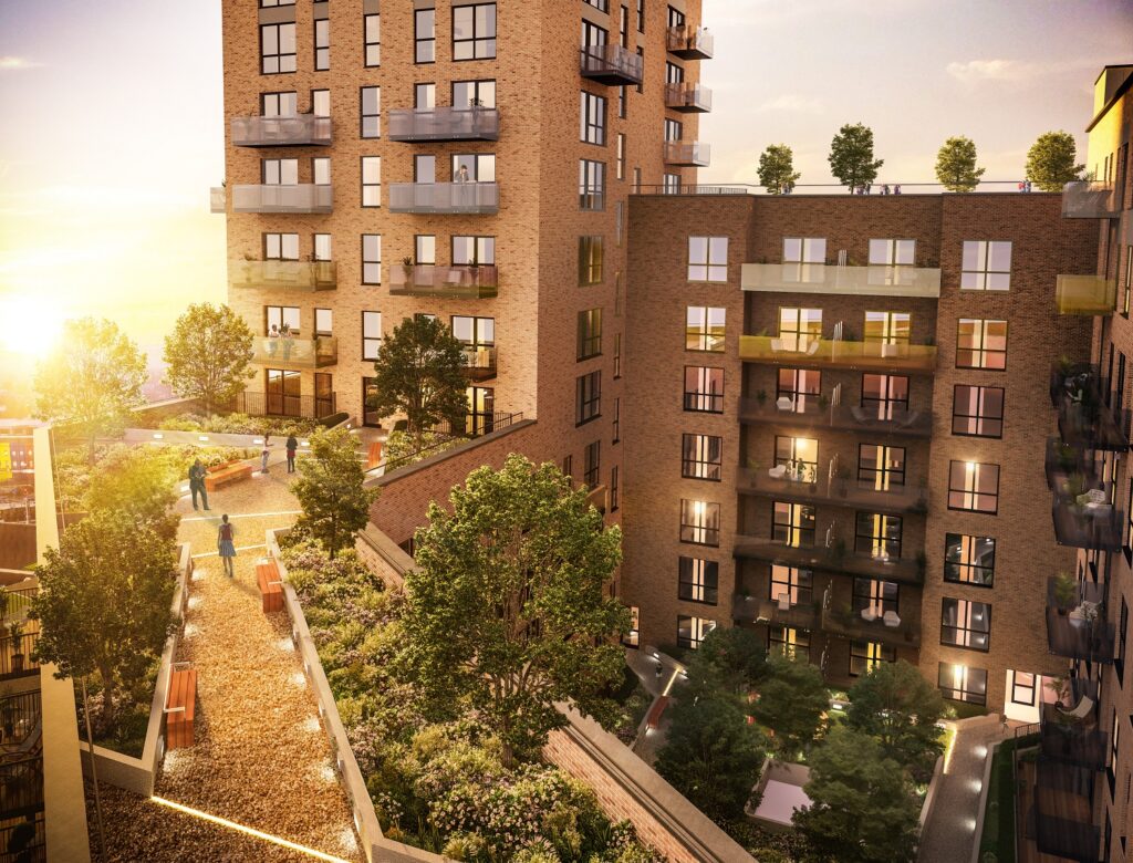 London Apartment CGI with balconies