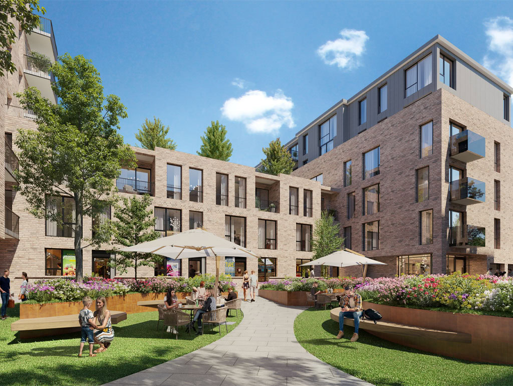 Apartment Courtyard CGI