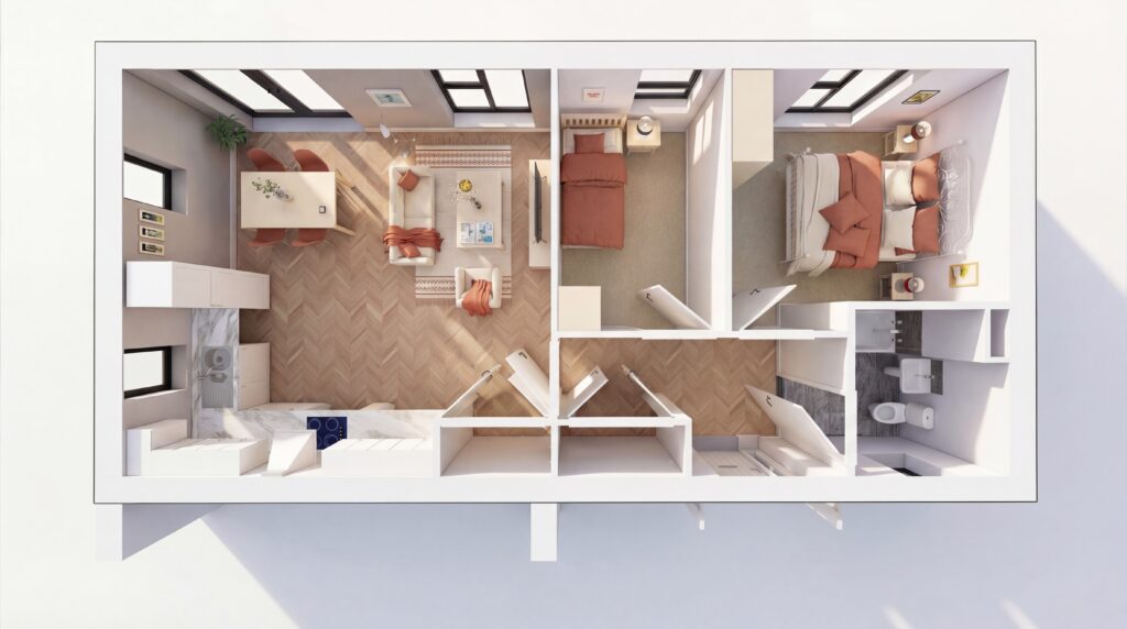Furnished 3D CGI floorplans