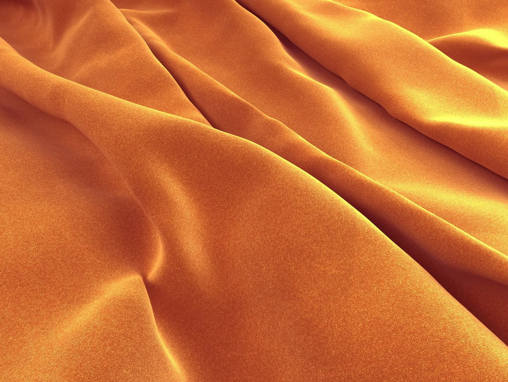 CGI product photography of burnt orange velvet fabric wave texture